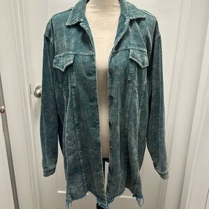 Oversized Teal Corduroy Jacket